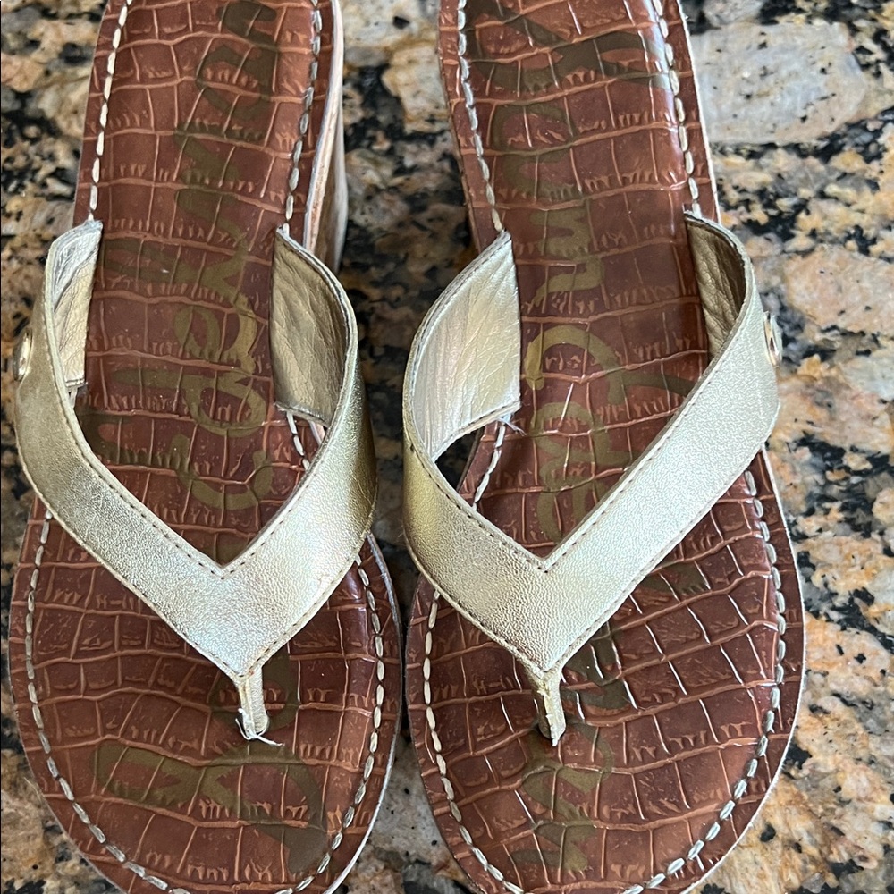 Sam Edelman Metallic Gold Sandals